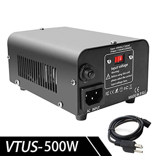 Yinleader 500W Voltage Transformer Power Converter (220V to 110V, 110V to 220V) Step Up/Down Converter 110/120 Volt - 220/240 Volt - 14