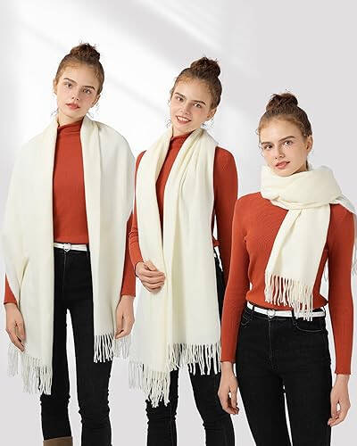 Ymomode Scarfs for Women Pashmina Shawls and Wraps for Evening Dress Bridesmaid Wedding Bridal Winter Warm Long Large Scarves - 6