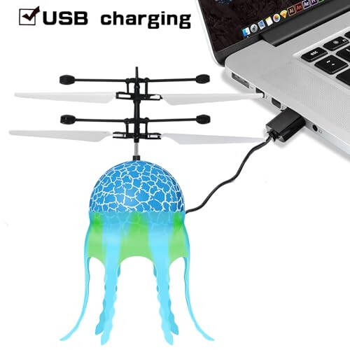 Ynanimery Remote Control Helicopter Jellyfish, RC Flying Ball Drones Toys for Kids Boys Girls 5-7 8-10 Year Old Birthday, Kids Sensory Toys Flying Jellyfish Up-Down with Lights for Kids Autism - 5