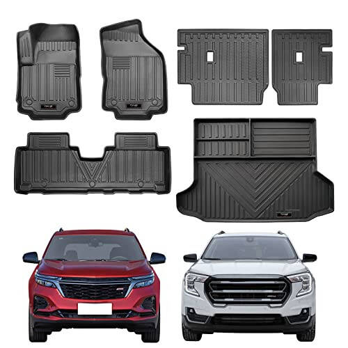 Yonugli Fit 2018-2023 2024 Chevrolet Chevy Equinox/GMC Terrain Zemin Paspasları Kargo Astarı TPE Tüm Hava Koşullarına Uygun Kauçuk Koruma Paspasları 2022 Chevy Equinox Aksesuarları (Zemin Paspasları+Kargo Astarı+Sırtlık Paspasları) - 1