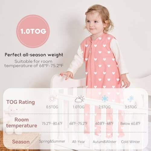 Yoofoss Baby Sleep Sack 6-12 Month TOG 1.0 Baby Wearable Blanket, 2 Pack 100% Cotton Infant Toddler Sleeping Sack 2-Way Zipper Lightweight Sleepsack - 49