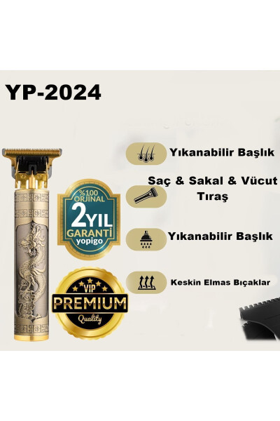 YP-2024 Premium Şarjlı Tıraş Makinesi Saç Sakal Lazer Epilasyon Öncesi Kol Bacak Koltuk Altı Vücut - 4