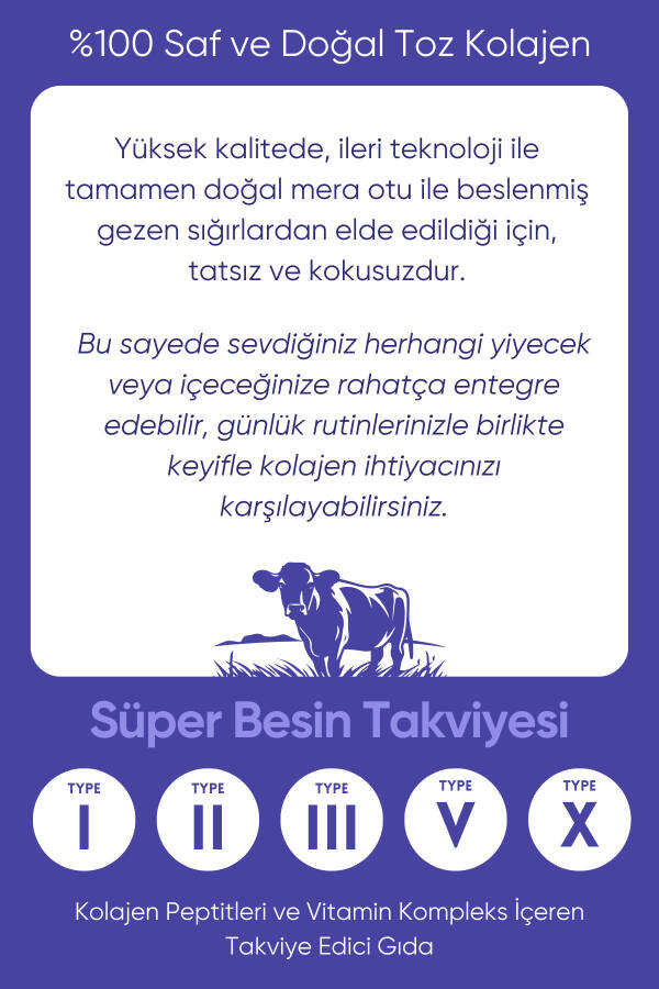 Yüksek biyoaktif kolajen peptidi içeren, %100 saf ve doğal diyet takviyesi. 30 günlük kullanım için. - 2