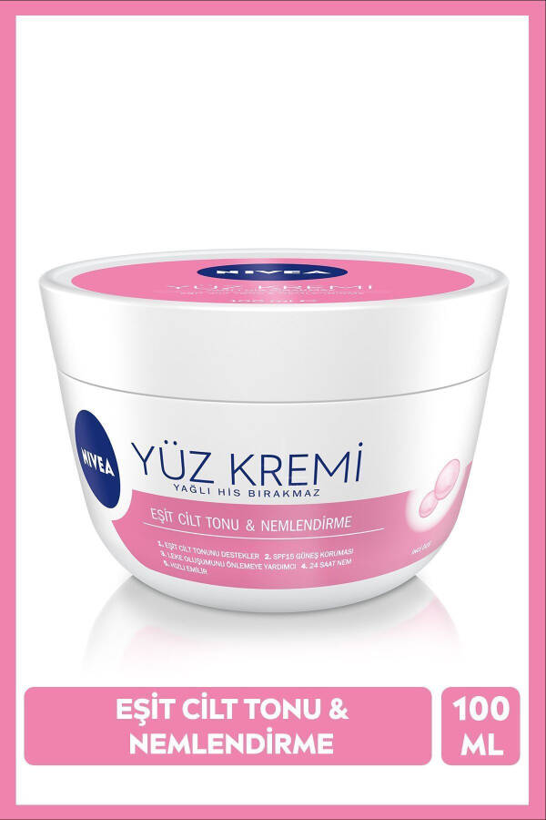 Yüz Kremi 100 Ml, Eşit Cilt Tonu, 24 Saat Nemlendirici Cilt Bakım, SPF15 - 9