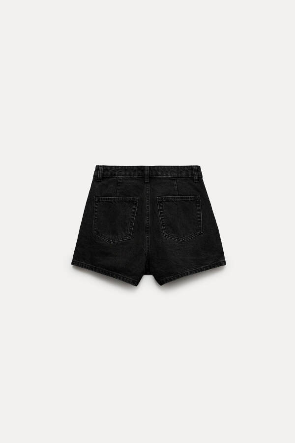 Z1975 Denim Kruvaze Shortilar Yubka Xirap Movi Ochik Movi Qora - 17