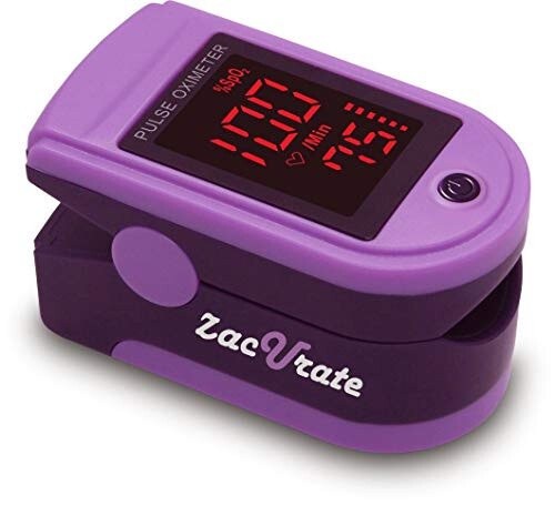 Zacurate Pro Series 500DL Fingertip Pulse Oximeter Blood Oxygen Saturation Monitor with Silicone Cover, Batteries and Lanyard - 1