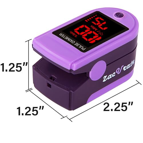 Zacurate Pro Series 500DL Fingertip Pulse Oximeter Blood Oxygen Saturation Monitor with Silicone Cover, Batteries and Lanyard - 4