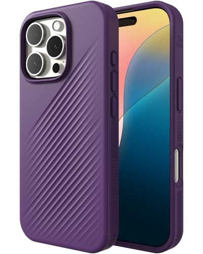 ZAGG Luxe Snap iPhone 16 Pro uchun qopqoq - MagSafe simsiz zaryadlash, 10 fut balandlikdan tushirishdan himoya, Ekologik toza, Grafen bilan mustahkamlangan, To'lqinli dizayn, Uzum rang - 3