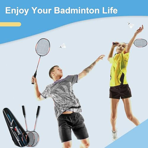 Zalava Badminton Racquets Set Professional Badminton Rackets Lightweight, 4 Pack Carbon Fiber, 3 Feather Shuttlecocks, 2 Protect Case, 4 Overgrip, for Beginners, Advanced Players - 6