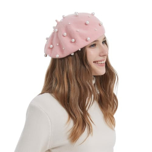 ZARSIO Ayollar uchun Bere Pearl Elegant Shirin Rassom Frantsuzcha Uslubidagi Bere Beanie Qalpoq - 17