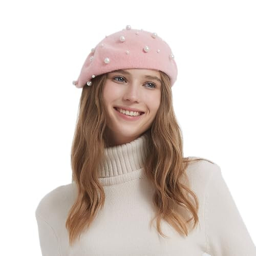 ZARSIO Ayollar uchun Bere Pearl Elegant Shirin Rassom Frantsuzcha Uslubidagi Bere Beanie Qalpoq - 18