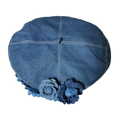 ZARSIO Denim Beret Hat Painter Hat for Women French Hat Artist Hat Casual Sun Hat with Adjustable Strap - 10