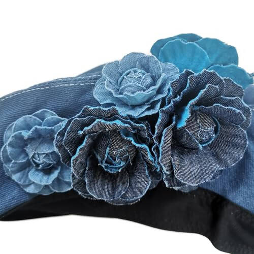 ZARSIO Denim Beret Hat Painter Hat for Women French Hat Artist Hat Casual Sun Hat with Adjustable Strap - 5