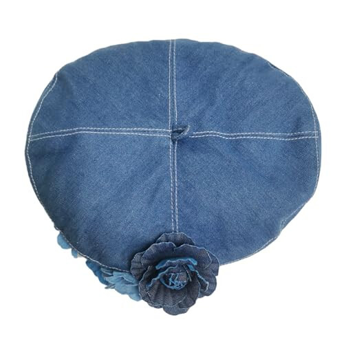 ZARSIO Denim Beret Hat Painter Hat for Women French Hat Artist Hat Casual Sun Hat with Adjustable Strap - 6