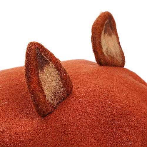 Zasy Wool Beret Handmade Wool Felt Cartoons Beanies French Women Girls Cap - 3