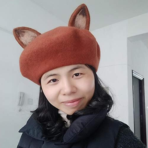 Zasy Wool Beret Handmade Wool Felt Cartoons Beanies French Women Girls Cap - 6