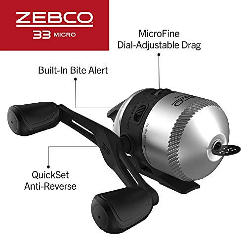 Zebco 33 Mikro Spincast Makara ve 2 Parçalı Olta Seti, 4.5 Fit Olta, Bonus Takım Paketi, Hızlı Ayarlı Anti-Geri Dönüşlü Olta Makarası ve Isırık Uyarısıyla - 4