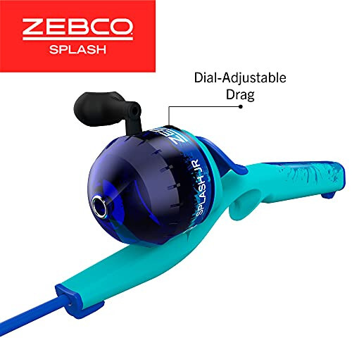 Zebco Splash Çocuk Spincast Makara ve Olta Seti, 29'' Dayanıklı Yüzen Fiberglas Olta, Karışmayan Tasarım, Aşırı Büyüklükte Makara Sapı Topuzu, 6 Pound Zebco Balıkçılık Misinası ile Önceden Sarılı - 4