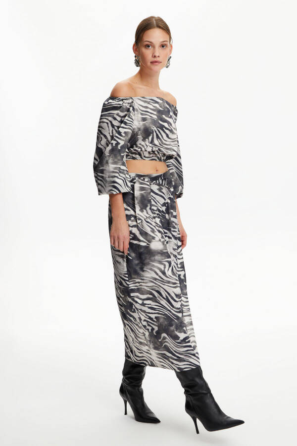 Zebra print midi skirt - 7