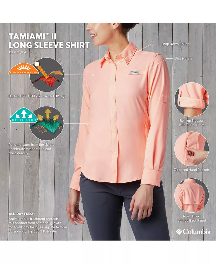 Женская рубашка с длинным рукавом PFG Tamiami II Tiki Pink - 6