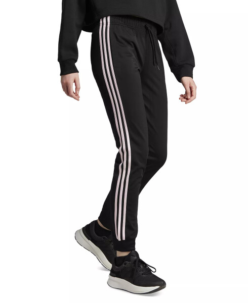 Женские спортивные штаны Essentials Warm-Up Slim Tapered 3-Stripes, XS-4X Черный/светло-розовый - 3