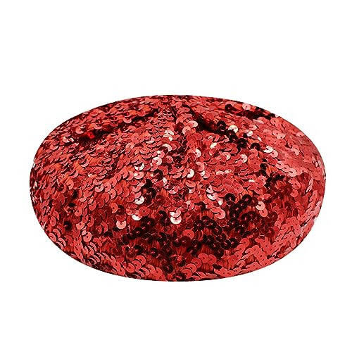 ZGMYC Shiny Sequin Beret Hat for Women Girls Fashion Beanie Cap Costume Accessories for Festival Party Dance - 2