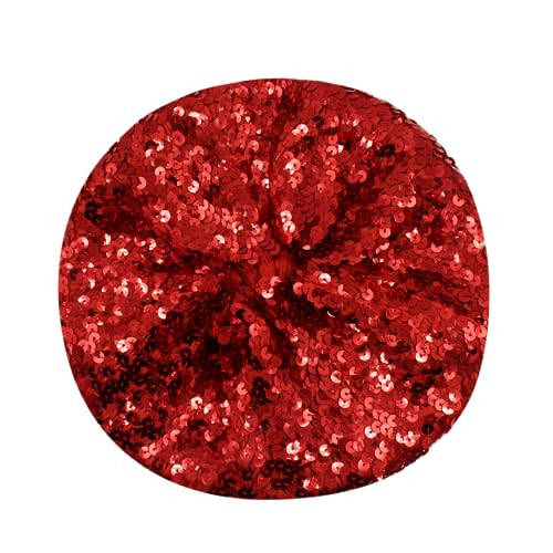 ZGMYC Shiny Sequin Beret Hat for Women Girls Fashion Beanie Cap Costume Accessories for Festival Party Dance - 6