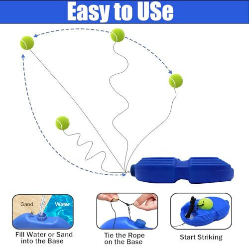 ZHUOKECE Tenis Antrenörü Geri Dönüş Topu, 6 Tel Toplu Tek Kişilik Tenis Antrenman Ekipmanı, Başlangıç Seviyesi İçin Kendi Kendinize Tenis Uygulaması Antrenmanı - 5