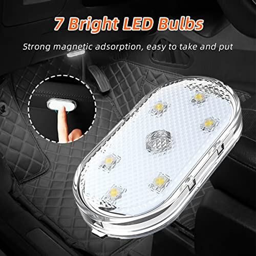 Ziciner 2 Adet Araba Led Işıkları İç, Süper Parlak Araba Kablosuz Ampul, USB Şarj Edilebilir Otomatik Led Festoon Ampul, Evrensel Araç Aksesuarları Arabalar, Kamyonlar, SUV'lar, Vanlar İçin (Renkli, 4 Adet) - 6