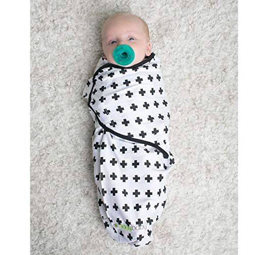 Ziggy Baby Adjustable Baby Swaddles 0-3 Months - Blanket Infant Wrap Set 3 Pack - Soft Cotton Black & White - Newborn Swaddle Blankets for Baby Boy or Girl, Swaddle Blanket - 36