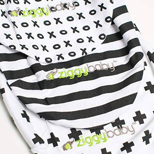 Ziggy Baby Adjustable Baby Swaddles 0-3 Months - Blanket Infant Wrap Set 3 Pack - Soft Cotton Black & White - Newborn Swaddle Blankets for Baby Boy or Girl, Swaddle Blanket - 29