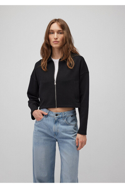 Zippered Black Sweatshirt 1S10154-900 - 19