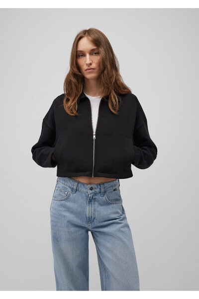 Zippered Black Sweatshirt 1S10154-900 - 20