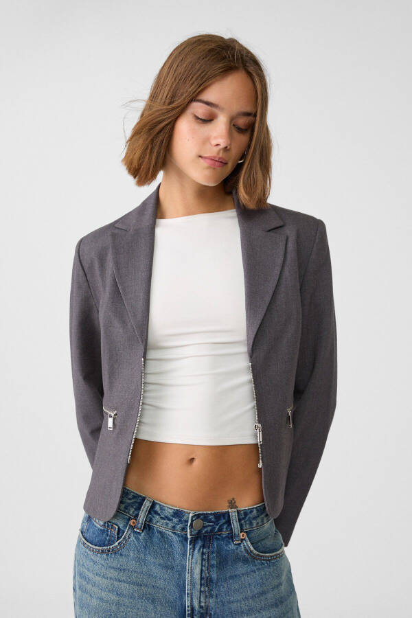 Zippered Blazer - 1