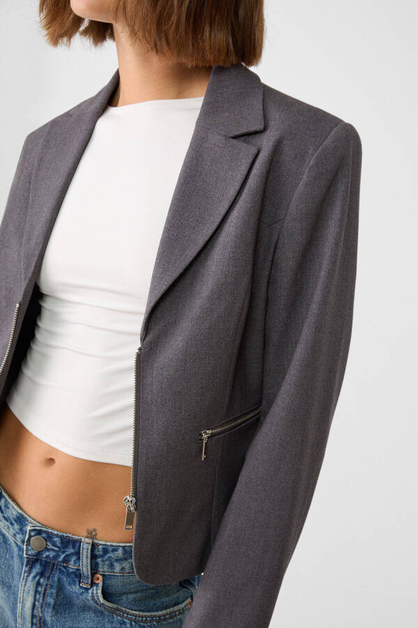 Zippered Blazer - 4