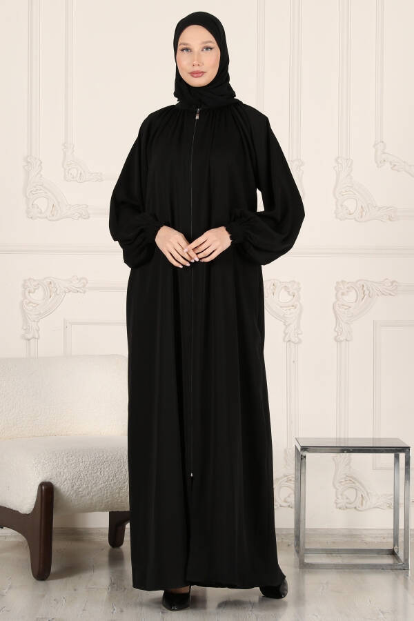 Zippered Ferace & Abaya with Elastic Sleeves - 2