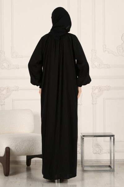 Zippered Ferace & Abaya with Elastic Sleeves - 6