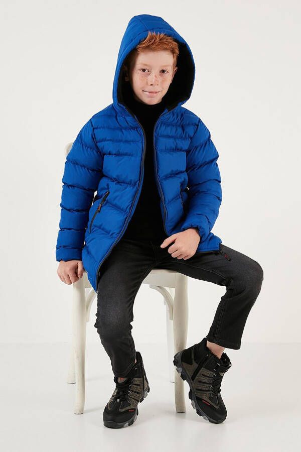 Zippered Pocket Hooded Puffer Jacket 6492324 - 14