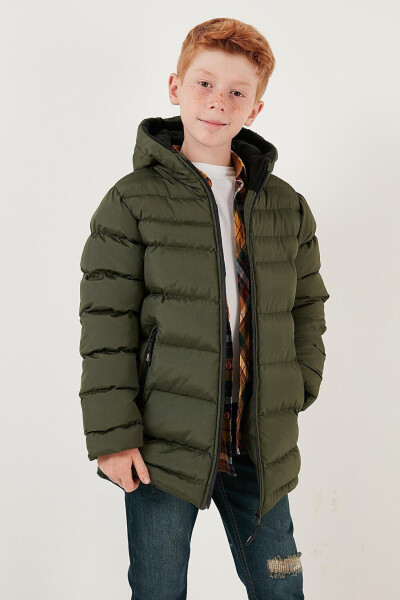 Zippered Pocket Hooded Puffer Jacket 6492324 - 7