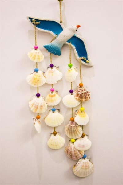 Zisayt Flying Seagull Seashell, Beaded, Decorative Accessory Wall Decor, Balcony Decor, Garden Decor - 8