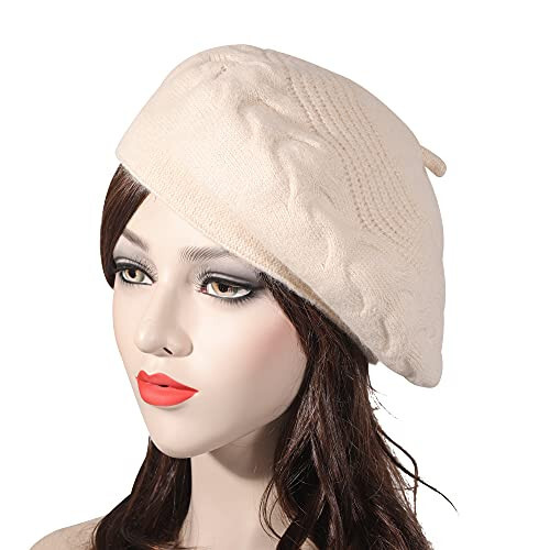 ZLYC French Beret Hat, Reversible Solid Color Cashmere Knit Warm Beret Cap for Womens Girls - 2