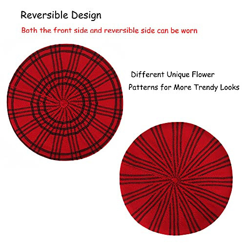 ZLYC Kadın Fransız Bere Şapkası Çift Taraflı Örülmüş Kalınlaştırılmış Sıcak Şapka Bayanlar Kızlar İçin - 6
