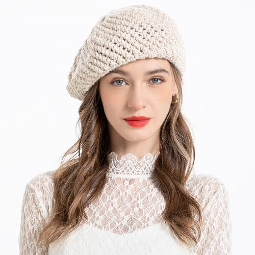 ZLYC Women Wool French Beret Hat for Women Winter Knitted Berets Artist Cap - 4