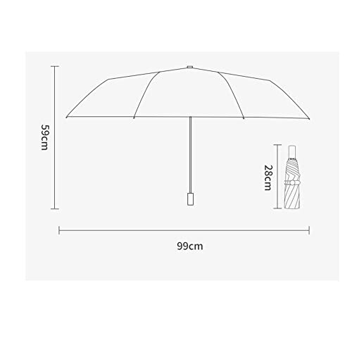 ZYUHARPER Şemsiye Kadın Yaz Kompakt Üç Katlı Güneş Şemsiyesi Yağmurlu veya Güneşli Hava İçin - 2